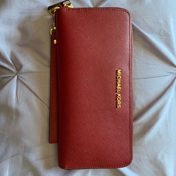 Michael Kors Handbags - Michael Kors Red Saffiano wristlet